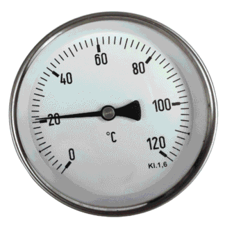 Thermometer 63mm 1/2'' 0-120°C rear short (45mm)