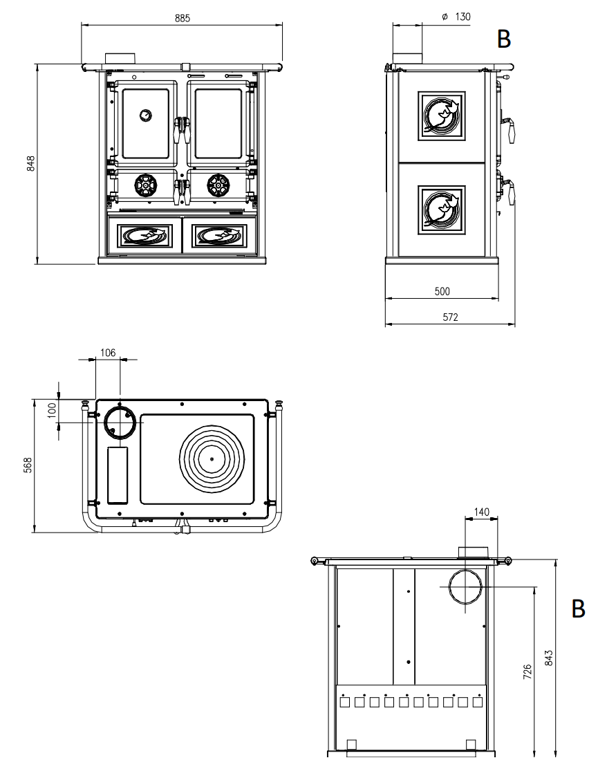 Air-heating stove Rosetta Sinistra 5.0 Steel LaNordica Kütteseadmed Sanitaartehnika Soojuspumbad Puidukatlad Korstnad Radiaatorid Boilerid Torud Tarvikud