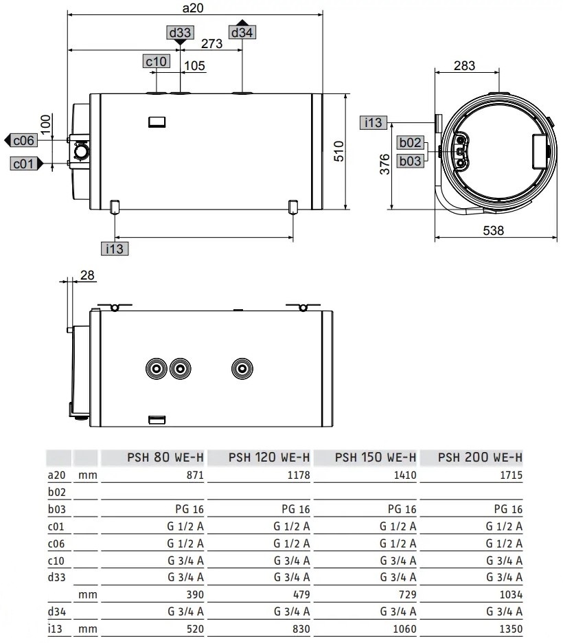 Dual-circuit boiler Stiebel Eltron PSH 120 horizontal Dual-circuit boiler Stiebel Eltron PSH 120 horizontal Kütteseadmed Sanitaartehnika Soojuspumbad Puidukatlad Korstnad Radiaatorid Boilerid Torud Tarvikud
