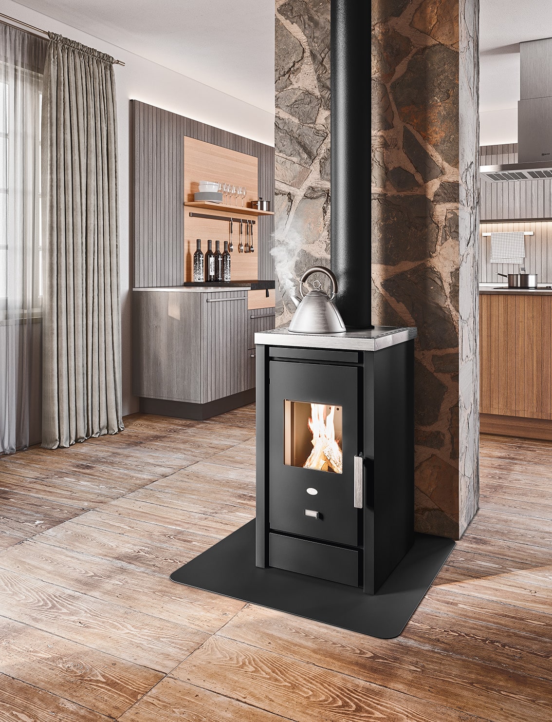 Puuküttega kamin-pliit Sandra 6 kW Eva Calor Puuküttega kamin-pliit Sandra 6 kW Eva Calor Kütteseadmed Sanitaartehnika Soojuspumbad Puidukatlad Korstnad Radiaatorid Boilerid Torud Tarvikud
